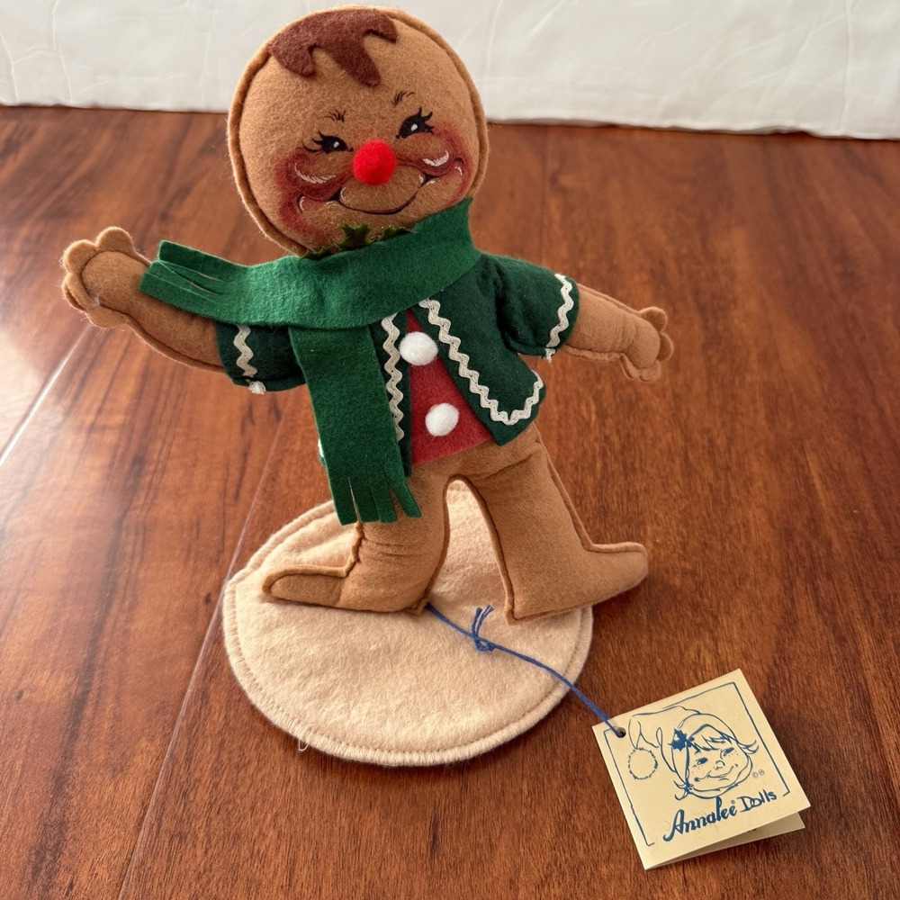 Annalee Christmas Gingerbread 9 inch Man Boy 1992 Poseable Figure USA Made Clean